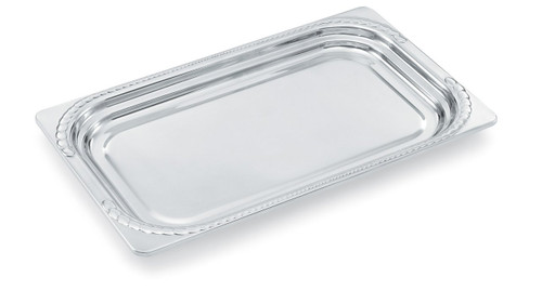 Vollrath 8230310 21 1/2" W x 13 5/16" D x 1 1/4" H 2.9 Qt. 1/1 Full Size 18/8 High-Polished Stainless Steel Construction Miramar Decorative Food Pan