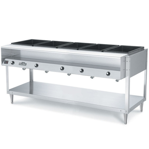 Vollrath 38005 76" W x 32" D x 34" H 5 Wells Stainless Steel ServeWell Hot Food Table - 120V