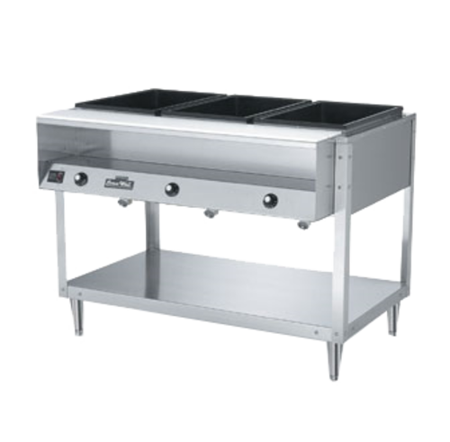 Vollrath 38103 46" W x 32" D x 34" H 3 Wells Stainless Steel ServeWell Hot Food Table - 120V