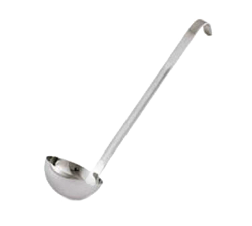 Vollrath 4981510 1 1/2 Oz. Heavy Duty 18/8 Stainless Steel 14 Ga 9-7/8" Grooved Hooked Handle With Satin Finish One-Piece Ladle