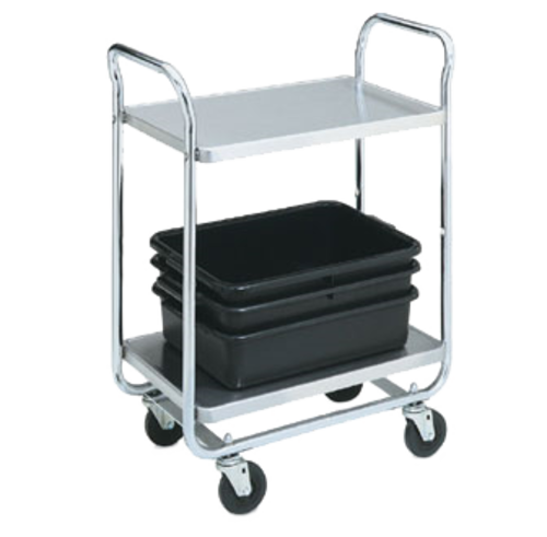 Vollrath 97160 28" L x 16" W x 36" H 400 Lb. 4" Casters Chrome Plated Utility Cart