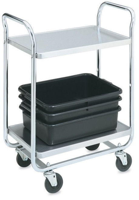 Vollrath 97160 28" L x 16" W x 36" H 400 Lb. 4" Casters Chrome Plated Utility Cart