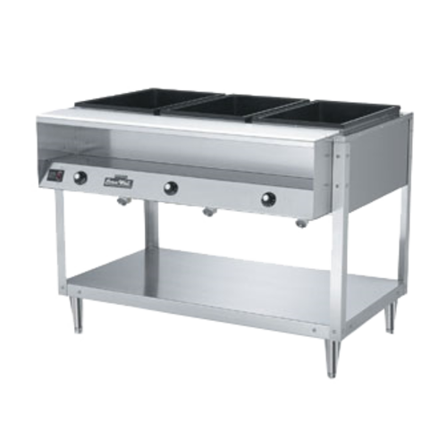 Vollrath 38002 32" W x 32" D x 34" H 2 Wells Stainless Steel ServeWell Hot Food Table - 120V