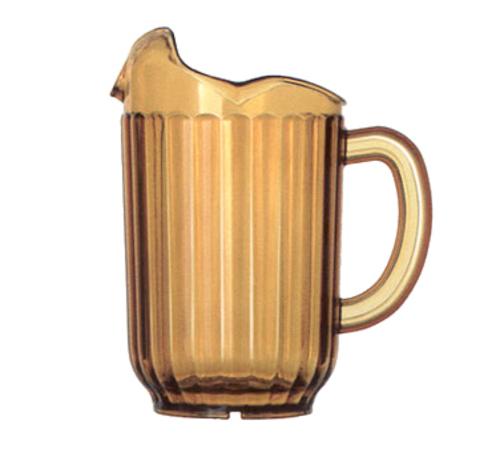 Vollrath 6010-16 60 Oz. Top Diameter 5.75" Bottom Diameter 3.625 Amber Polycarbonate Tuffex Deluxe Three-Lipped Pitcher