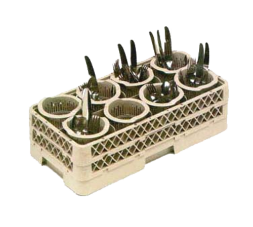 Vollrath HR1370 Traex 19 3/4" x 10" x 5 9/16" Half Size Beige Co-Polymer Plastic Dishwasher Flatware Rack