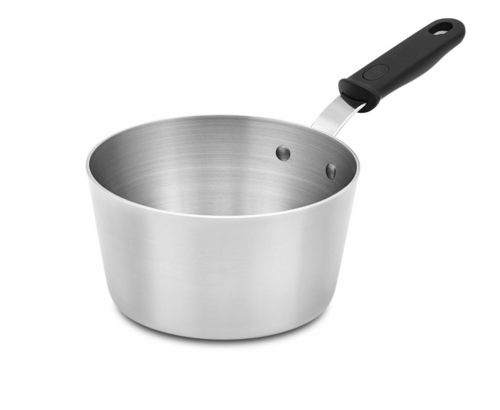 Vollrath 6821275 2.75 Qt. 11 Gauge Aluminum Alloy TriVent Silicone Handle with EverTite Riveting W ear-Ever Tapered Sauce Pan
