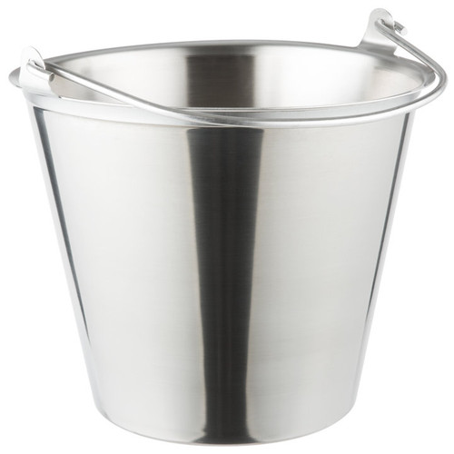 Vollrath 58130 12.5 Qt. Stainless Tapered Pail With Handle