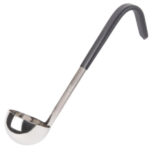 Vollrath 4970120 1 Oz. 1-27/32" Bowl Dia. with 6" Black Kool-Touch Coated Short Handle 18/8 Stainless Steel One-Piece Ladle