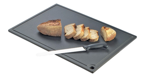 Cal-Mil 3337-1218-13 12" W x 0.5" H x 18" D Rectangular Black Composite Cutting Board
