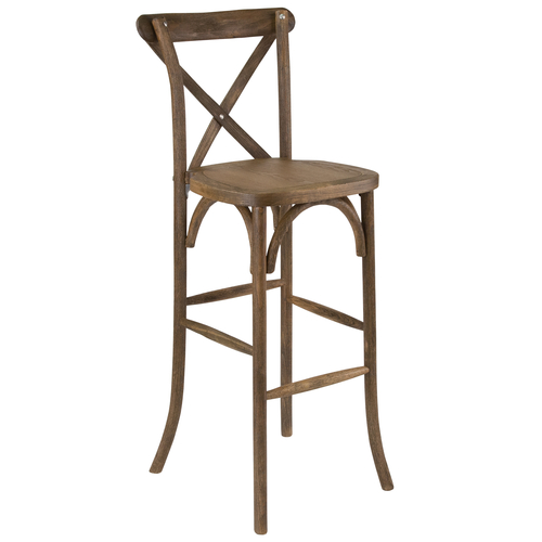 Flash Furniture XA-X-BAR-GO-GG 600 Lb. Armless Cross Back Wood Seat Hercules Series Stacking Bar Stool