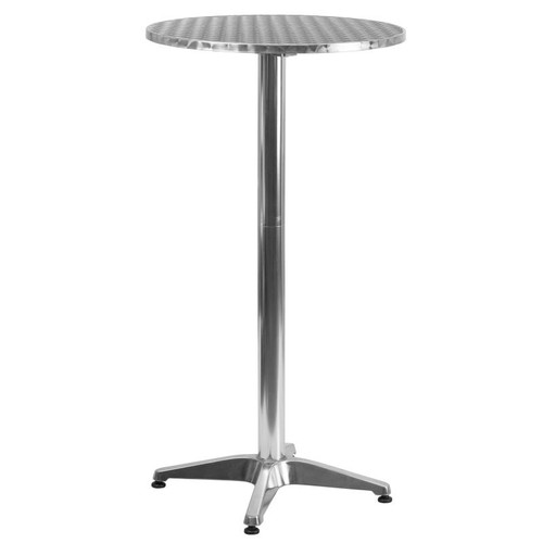 Flash Furniture TLH-059A-GG 23.25" W x 45" H Round Smooth Stainless Steel Top Table