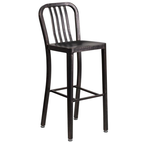 Flash Furniture CH-61200-30-BQ-GG 500 Lb. Armless Metal with Footrest Bar Stool