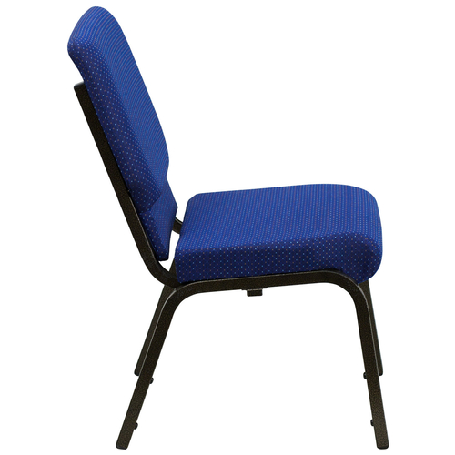 Flash Furniture XU-CH-60096-NVY-DOT-GG 19" W x 33" H x 24" D Gold Vein Navy Blue Hercules Series Stacking Church Chair