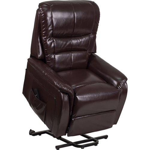 Flash Furniture CH-US-153062L-BRN-LEA-GG 33"W x 32" - 67"D x 44"H Hercules Lift Recliner Contemporary Design With Brown LeatherSoft