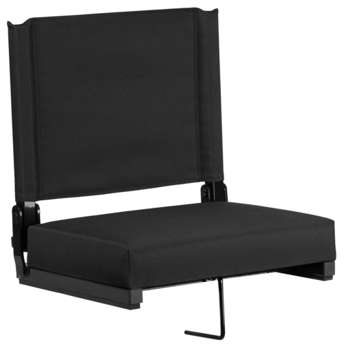 Flash Furniture XU-STA-BK-GG 500 Lb. Black Aluminum Frame Grandstand Ultra-Padded Comfort Seat