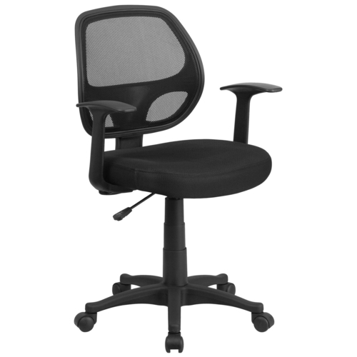 Flash Furniture LF-W-118A-BK-GG 250 Lb. Black Mid-Back Design Swivel Task Chair