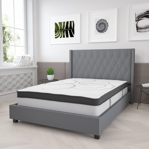 Flash Furniture CL-E230P-R-F-GG 54.25" W x 12" H x 75.5" D White Foam Capri Comfortable Sleep 12 Inch Full Mattress