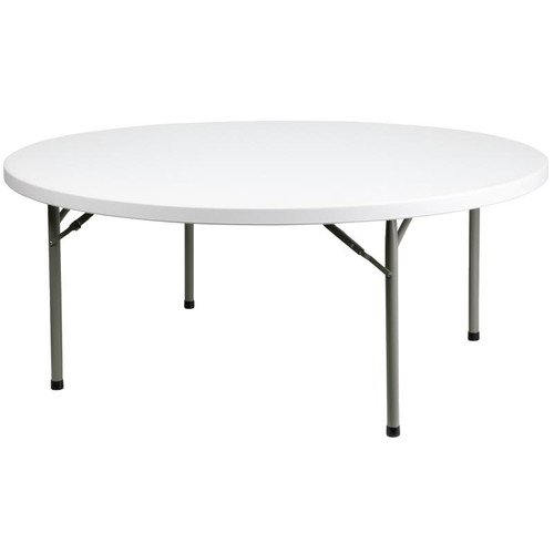Flash Furniture DAD-YCZ-180R-GW-GG 71" Dia. x 29" H Round Molded Plastic Folding Table