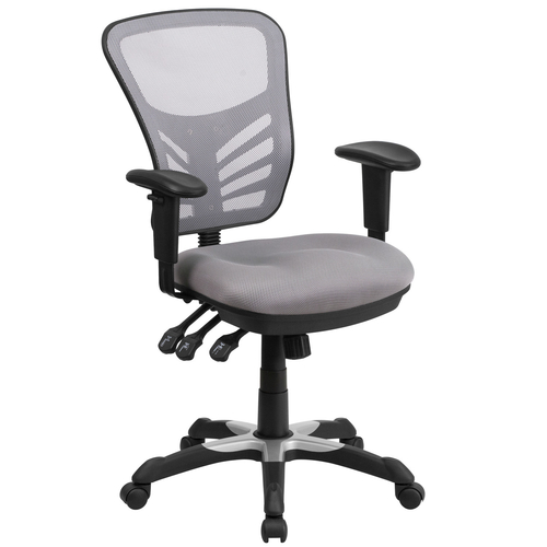 Flash Furniture HL-0001-GY-GG 250 Lb. Gray Mid-Black Design Swivel Task Chair