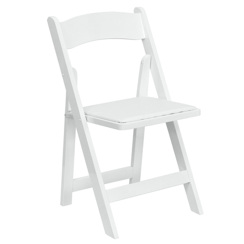 Flash Furniture XF-2901-WH-WOOD-GG 17.5" W x 30.5" H x 17" D Padded Vinyl Beechwood White Hercules Series Folding Chair