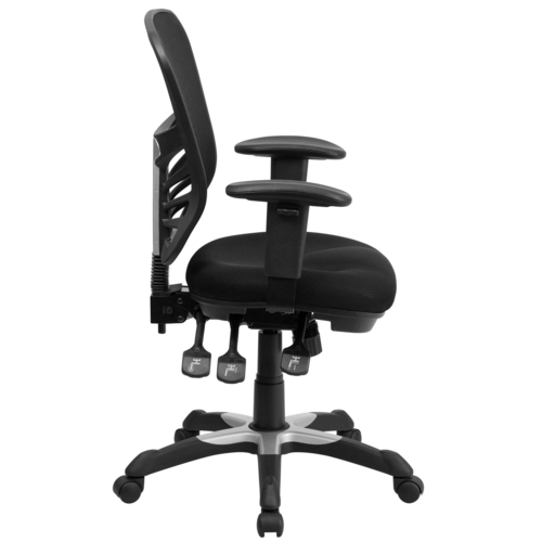 Flash Furniture HL-0001-GG 250 Lb. Black Mid-Back Swivel Task Chair