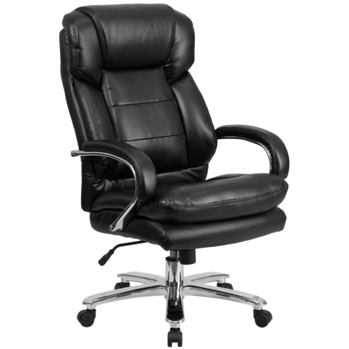 Flash Furniture GO-2078-LEA-GG 28" W x 49" H x 31" D Black Hercules Series Big & Tall Executive Swivel Office Chair