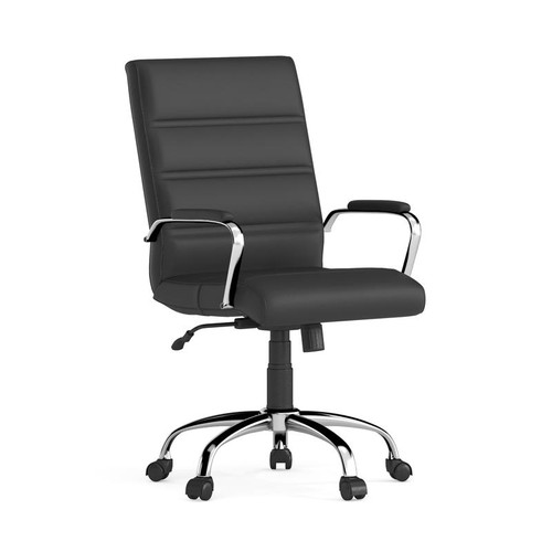 Flash Furniture GO-2286M-BK-GG 250 Lb. Black Mid-Back Design Executive Swivel Office Chair