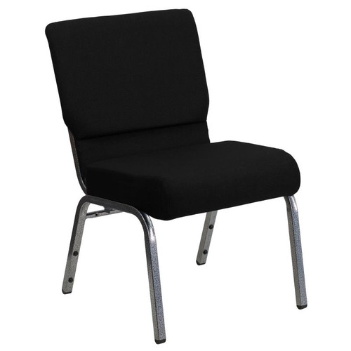 Flash Furniture XU-CH0221-BK-SV-GG 21" W x 33" H x 25" D Silver Vein Black Hercules Series Extra Wide Stacking Church Chair