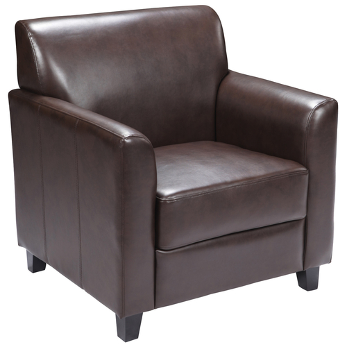 Flash Furniture BT-827-1-BN-GG Hercules Diplomat Series Reception Chair With Black Wood Feet