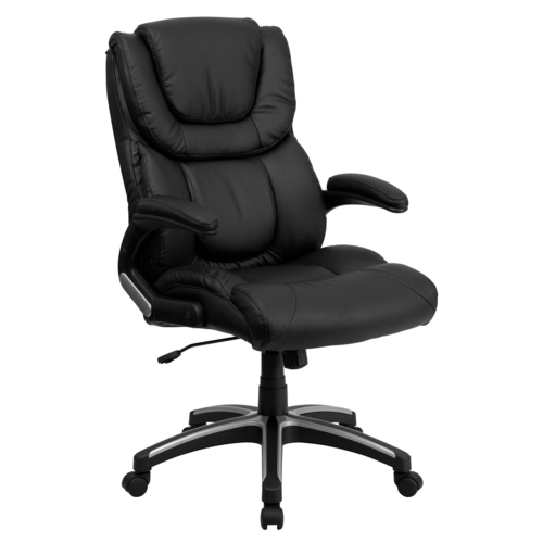Flash Furniture BT-9896H-GG 28" W x 44.25" H x 30" D Black Executive Swivel Office Chair