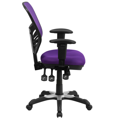 Flash Furniture HL-0001-PUR-GG 250 Lb. Purple Mid-Back Design Swivel Task Chair