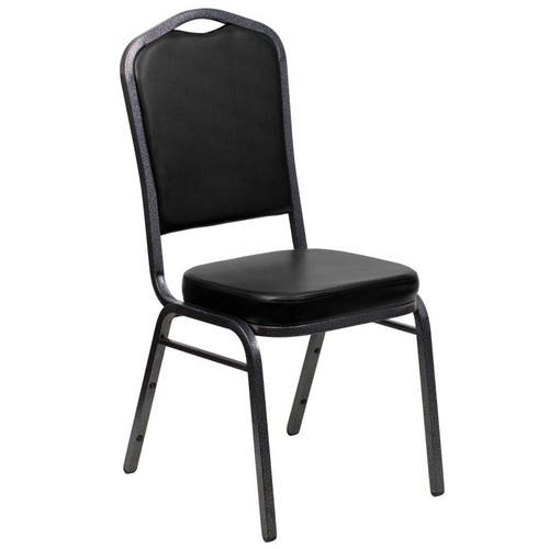 Flash Furniture FD-C01-SILVERVEIN-BK-VY-GG 500 lb. Plastic Floor Glides Black Hercules Series Stacking Banquet Chair
