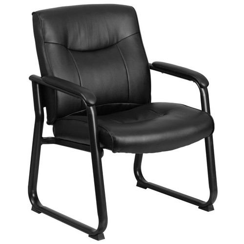Flash Furniture GO-2136-GG 500 Lb. Black Non-Skid Anti-Tilt Floor Levers Hercules Series Big & Tall Executive Side Chair