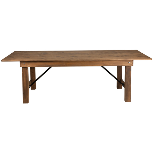 Flash Furniture XA-F-96X40-GG 96" W x 40" D x 30" H 7/8" Thick Plywood Hercules Series Folding Rustic Farm Table