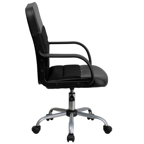 Flash Furniture LF-W-61B-2-GG 250 Lb. Black Mid-Back Design Swivel Task Chair