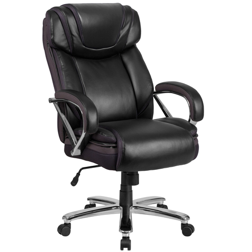 Flash Furniture GO-2092M-1-BK-GG 27.5" W x 47" H x 32" D Black Hercules Series Big & Tall Executive Swivel Office Chair