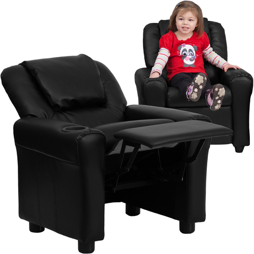 Flash Furniture DG-ULT-KID-BK-GG 24" W x 27" H x 36.5" D Black Contemporary Style Kids Recliner