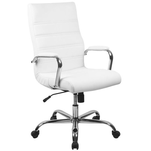Flash Furniture GO-2286H-WH-GG 26" W x 43" H x 27" D White Executive Swivel Office Chair