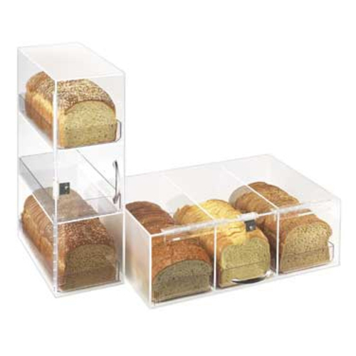 Cal-Mil 1204-12 7" W x 12" D x 20" H 3-Tier Clear Acrylic Body (3) Polycarbonate Drawers with Clear Handle Classic Bread Box