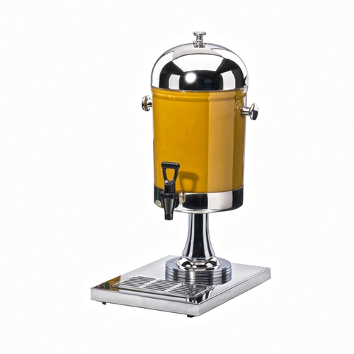 Cal-Mil 1010 10" W x 14" D x 23" H 2 Gallon Clear Acrylic Body Round Stainless Steel Lid and Stand Beverage Dispenser