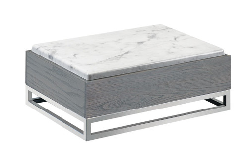 Cal-Mil 3822-6-83 15" W x 11" D x 6-1/4" H Gray Stainless Steel Base Rectangular Ashwood Display Riser