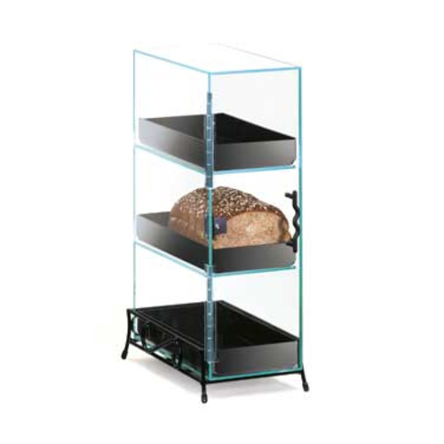 Cal-Mil 1204-13 7" W x 13" D x 21" H 3-Tier Polycarbonate Drawers with Black Handle Classic Bread Box