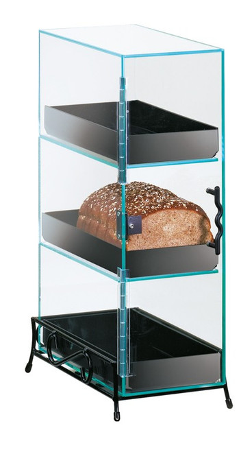 Cal-Mil 1204-13 7" W x 13" D x 21" H 3-Tier Polycarbonate Drawers with Black Handle Classic Bread Box