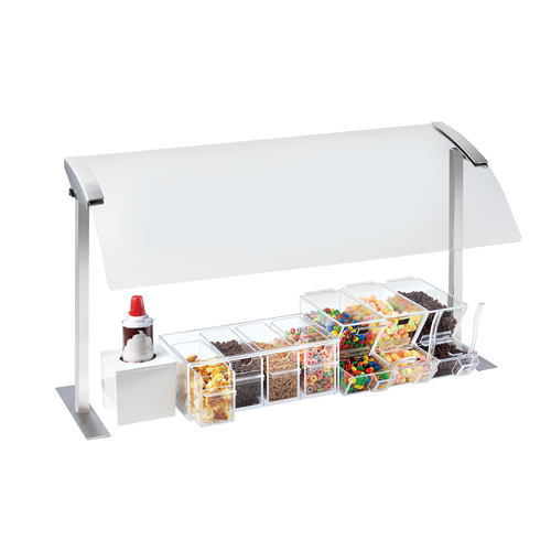 Cal-Mil 2026-4-55 49-1/4" W x 16" D x 20-3/4" H Stainless Steel Frame T-Shaped Single Faed Sneezeguard