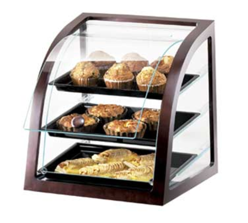 Cal-Mil P255-52S 17" W x 17" D x 18" H Black Trays Acrylic Body Dark Wood Frame Westport Display Case