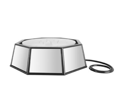 Cal-Mil IP501-110 24" Dia. x 14" H Octagonal Rotational ABS Plastic Black Ice Display/Pedestal - 110v