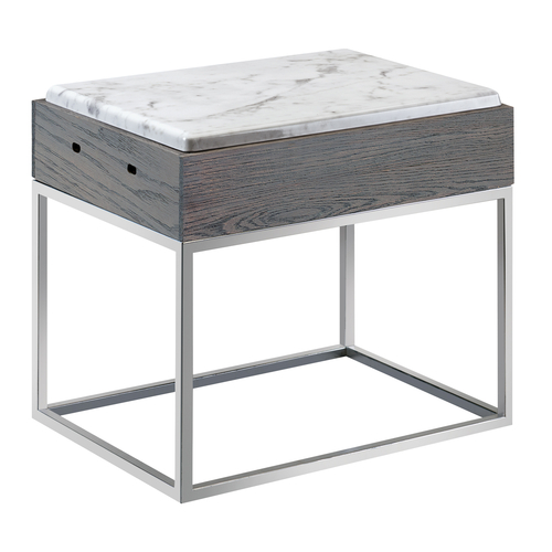 Cal-Mil 3822-13-83 15" W x 11" D x 13-1/4" H Gray Rectangular Stainless Steel Base Ashwood Display Riser