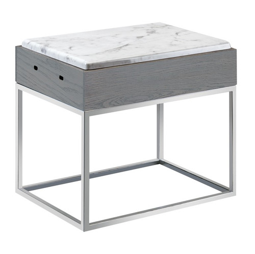 Cal-Mil 3822-13-83 15" W x 11" D x 13-1/4" H Gray Rectangular Stainless Steel Base Ashwood Display Riser