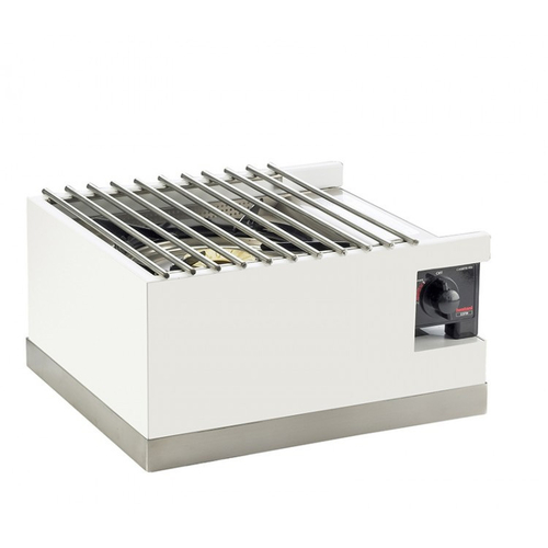 Cal-Mil 3023-55 12" W x 14-1/4" D x 7-1/2" H White Metal Frame Stainless Steel Accent Base Luxe Butane Burner Housing