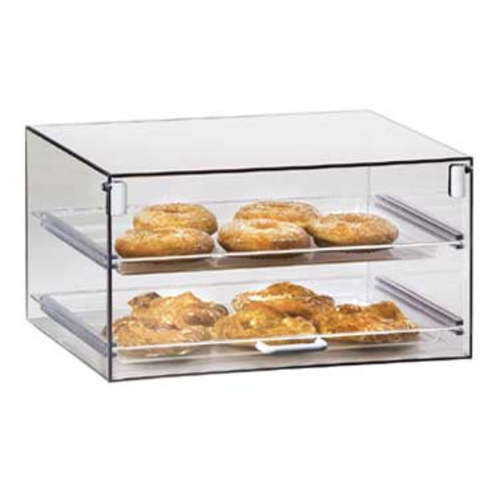 Cal-Mil 921 18 1/2" W x 14" D x 10" H Black Iron Accent Clear Acrylic Case Single Front Door With Handle Self Serve BPA Free Classic Display Case